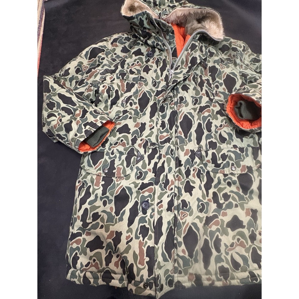Vintage Y2K Country Duck Camo Insulated Jacket Sz M-XL Puffer Hunting Zip Hood - Picture 5 of 7
